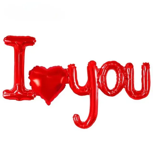 Balon din folie metalizata, model I Love You, 54 x 97 cm, rosu