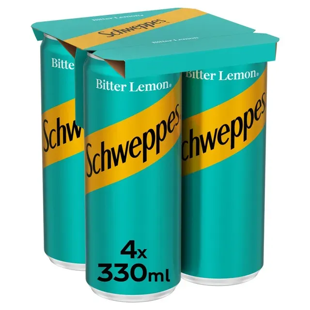 Bautura carbogazoasa Schweppes Bitter Lemon, 4 x 0.33 l