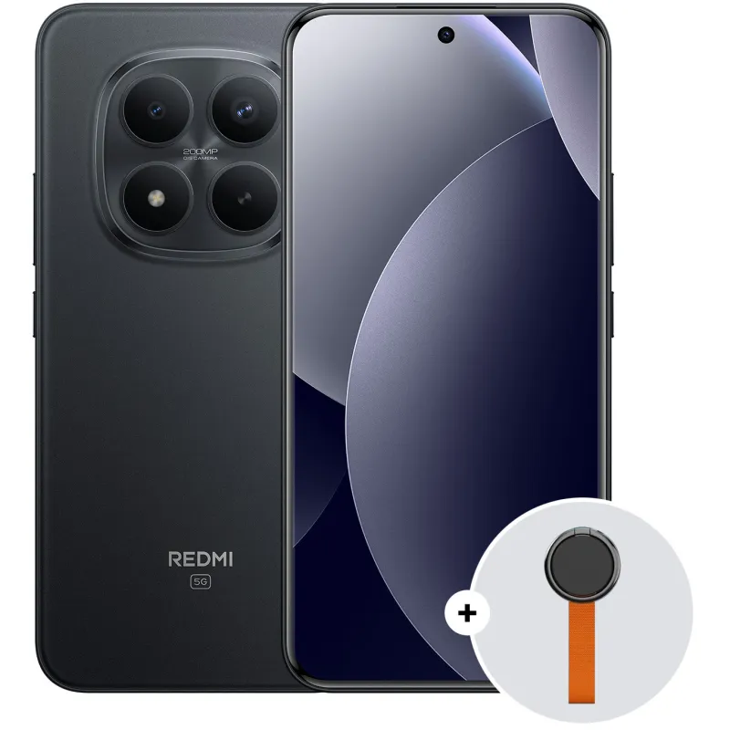 Xiaomi REDMI Note 15 Pro+, 12GB RAM, 512GB, 5G, Black + Woven Strap Ring Stand