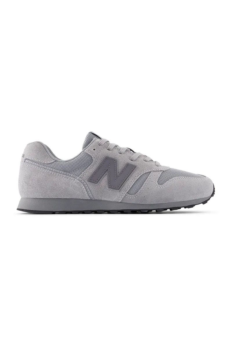 New Balance, Pantofi sport 373 cu garnituri din piele intoarsa, Gri