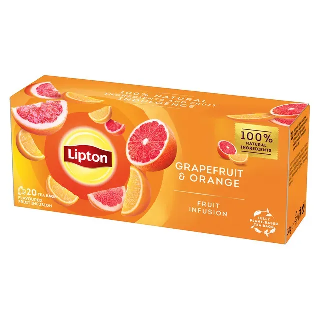 Ceai de fructe Lipton cu grapefruit si portocala, 20 plicuri
