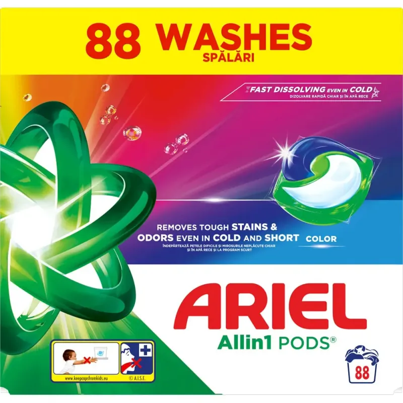 Detergent De Rufe Capsule Ariel Allin1 Pods Color, 88 Spalari