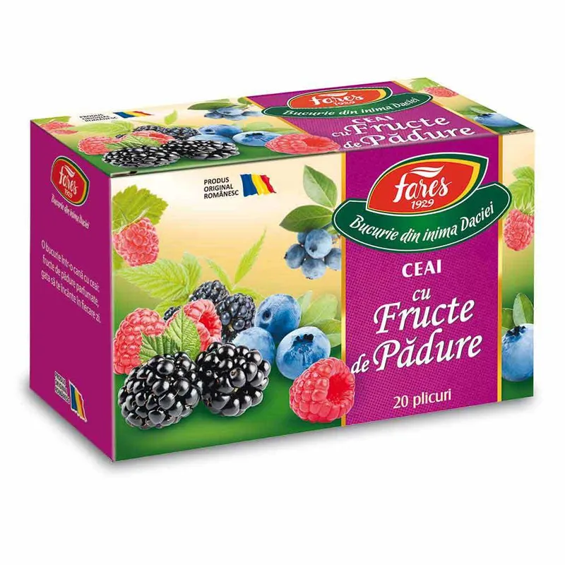 Ceai Fares cu fructe de padure 40 g / 20 de plicuri Pret avantajos | Auchan.ro