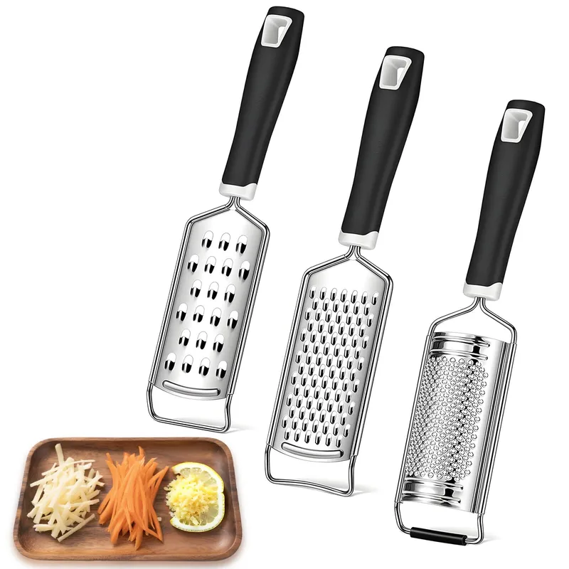 Set 3 buc, Razuitoare pentru branza, Hokitpro, razuitoare pentru lamaie din otel inoxidabil, razuitoare cartofi, razuitoare citrice, razuitor branza, perie razuitoare parmezan, pentru ciocolata, mirodenii si multe altele