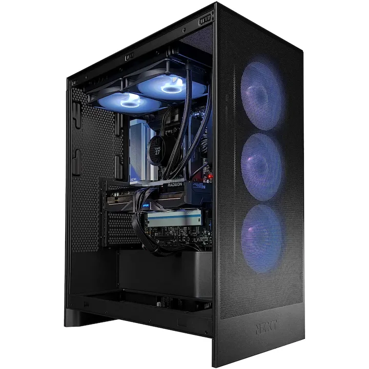 Sistem Desktop PC Gaming A+ cu procesor AMD Ryzen™ 7 9800X3D pana la 5.20 GHz, Racire pe lichid, 32GB DDR5, 2TB SSD, ACER PREDATOR BiFrost Radeon™ RX 9070 XT OC 16GB, No OS, Black