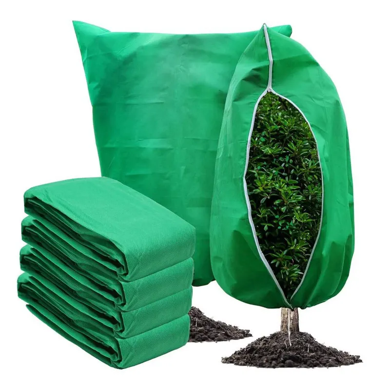 Set 4 Husa Anti-inghet pentru Plante, YSBER®,80x120cm, 70g/m² Punga acoperis plante iarna, protectie inghet rasaduri, Verde
