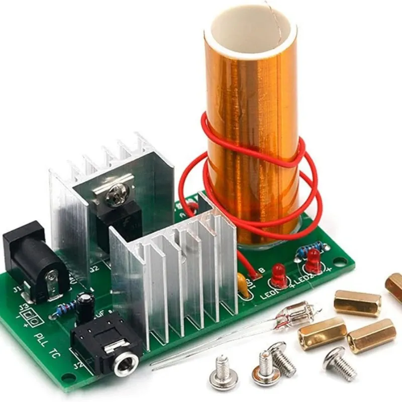 Kit Bobina Tesla Educational，Generare Plasma + Efecte Luminoase，Asamblare DIY cu Sudare，Pentru Experimente Stiintifice Scolare