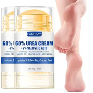 Crema cu uree 60% pentru calcaie crapate si piele uscata - Crema hidratanta pentru picioare cu absorbtie rapida pentru picioare, maini si corp - Crema de picioare cu uree (2 bucati)