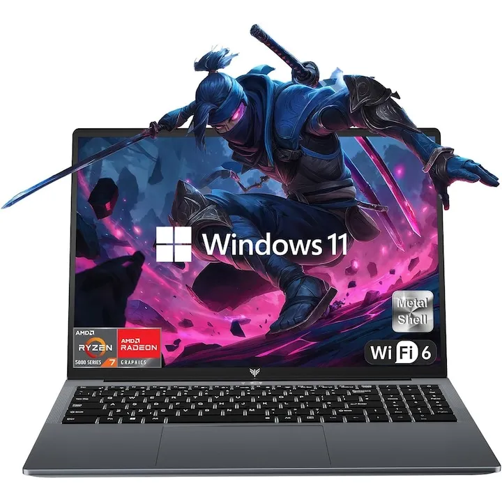 Gaming 15.6-inch IPS cu procesor AMD Ryzen 7 5825U,16GB DDR4 512GB M.2 2280 NVMe SSD, WIFI6, Windows 11 Pro