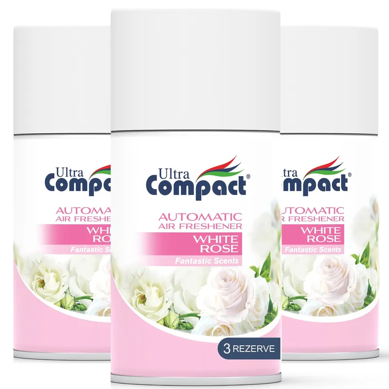 Pachet Rezerve Odorizant Camera Automat & Compatibil, White Rose, Ultra Compact, 3 x 250 ml
