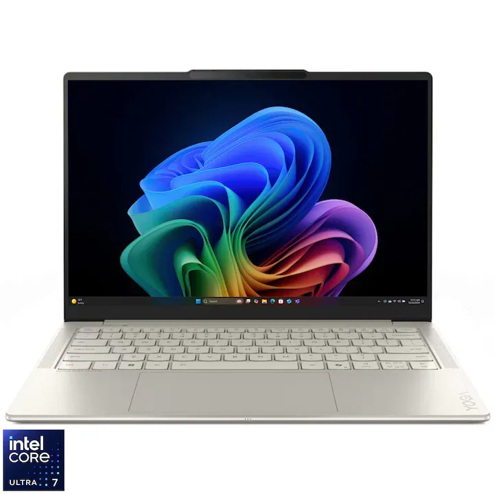Lenovo Yoga Slim 7 14ILL10 cu procesor Intel® Core™ Ultra 7 258V pana la 4.8GHz, 14" 2.8K WQXGA+, OLED, 120Hz, 32GB LPDDR5x RAM, 1TB SSD, Intel® Arc™ Graphics, Windows® 11 Home, Seashell , 3y on-site Premium Care