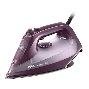 Fier de calcat Braun TexStyle 7 Pro SI7181VI, 3100W, jet de abur 230g/min, abur variabil 0-50 g/min, talpa EloxalPlus, rezervor 300 ml, tehnologie FreeGlide, oprire automata, sistem antipicurare, violet