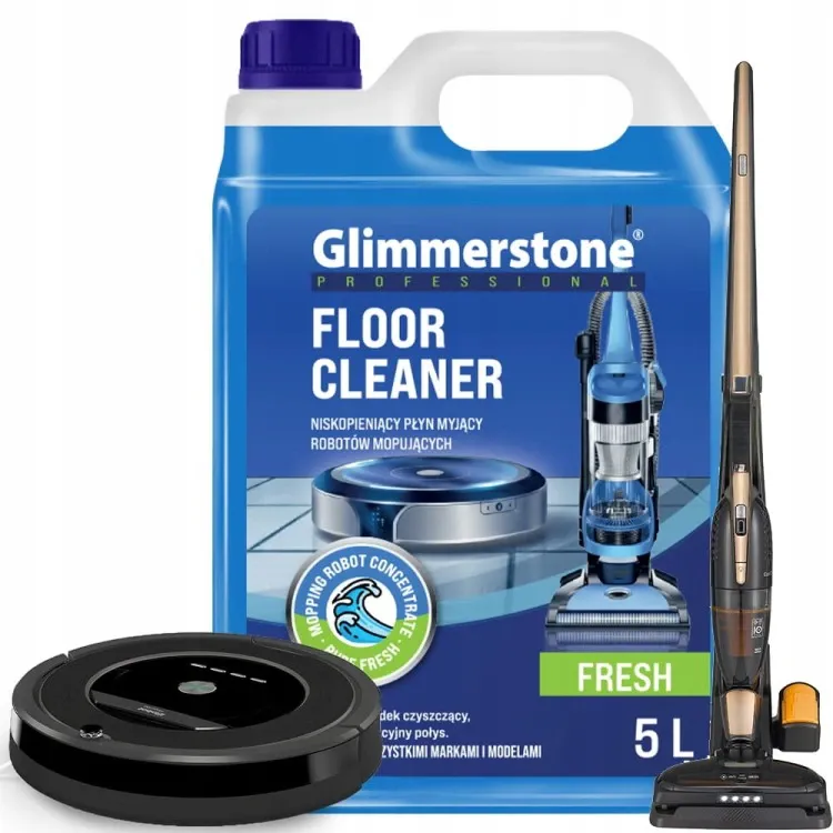 Detergent pentru Aspirator Robot cu Mop sau Mopuri Bionice GLIMMERSTONE 5 litri- este o solutie compatibila cu orice aspirator Robot sau Mop -este bio. sigur si igienizant