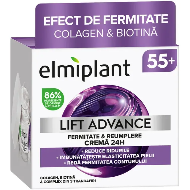 Crema de fata pentru fermitate si reumplere Elmiplant Lift Advance, pentru varsta 55+, 50 ml