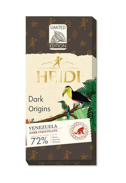 Ciocolata neagra cu 72% cacao Heidi Venezuela, 50 g