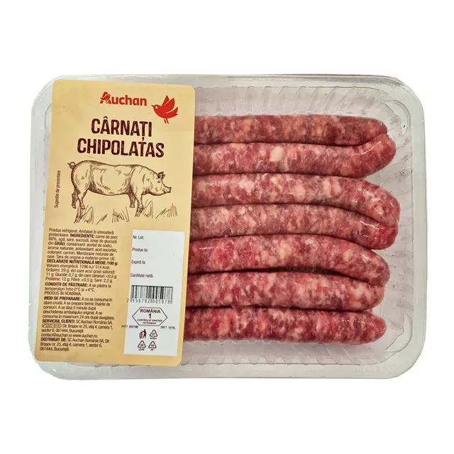 Carnati Chipolatas Auchan, +/- 500 g