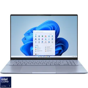 Laptop ASUS 16 Vivobook S 16 OLED S5606CA, 3K 120Hz, Procesor Intel® Core™ Ultra 7 255H (24M Cache, up to 5.10 GHz), 16GB LPDDR5X, 1TB SSD, Intel Arc 140T, Win 11 Pro, Mist Blue