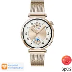 Smartwatch Huawei Watch GT 5, 41MM, Pale Gold Stainless Steel Case, Gold Milanese Strap