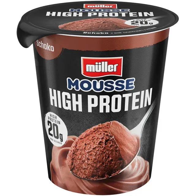 Mousse proteic cu gust de ciocolata Muller High Protein, 200 g