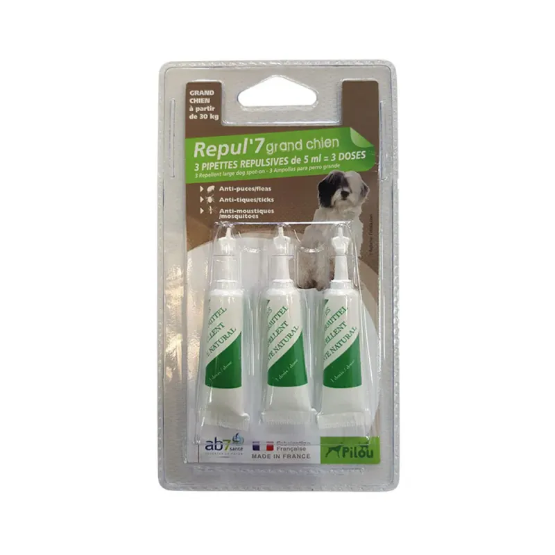 Pipete antiparazitare pentru caini de 30 kg Pilou, 3 bucati