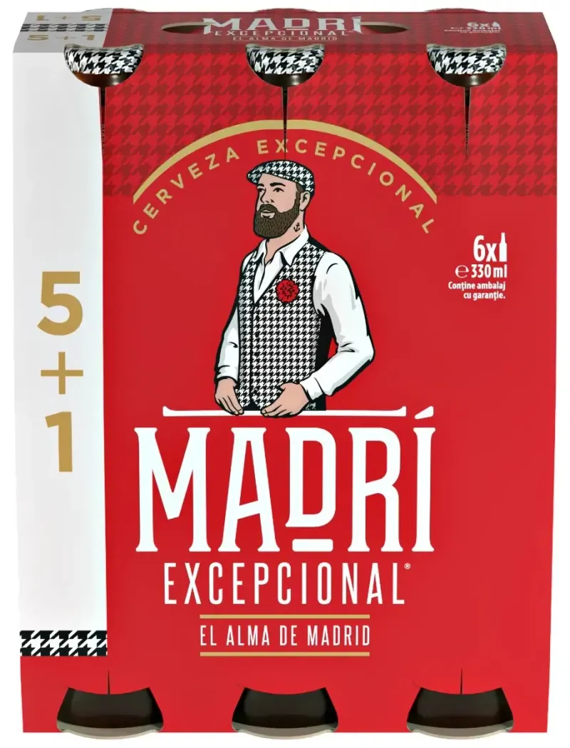Bere blonda Madri Excepcional, 5+1 x 0.33 l