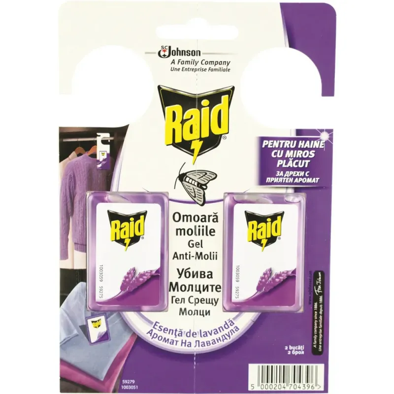 Gel Raid antimolii cu levantica, 2 bucati Gel Raid antimolii cu levantica, 2 bucati