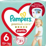 Scutece-Chilotel Pampers Premium Care Pants Value Pack, Marimea 6, 15+ kg, 31 buc
