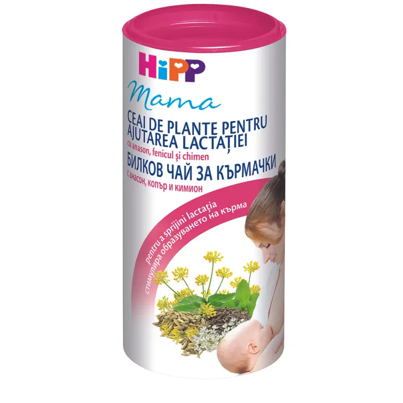 Ceai instant pentru ajutarea lactatiei Hipp, din plante, 200g
