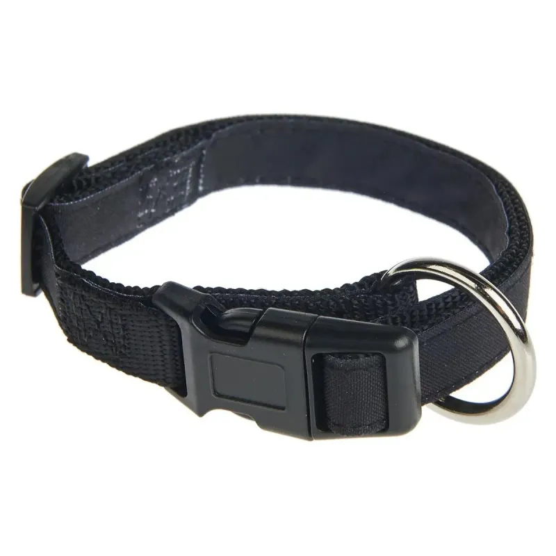 Zgarda pentru caini Auchan, poliester, S/M, 32 - 40 cm, negru