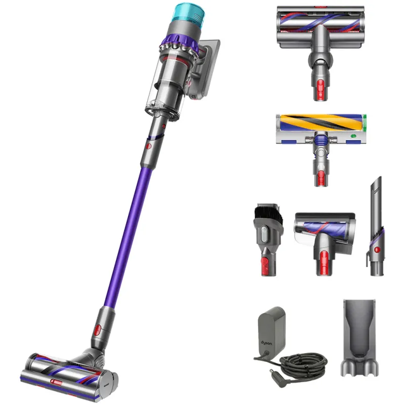 Aspirator vertical Dyson Gen5 Detect Absolute 446989-01, 752W, 0.77l, autonomie 70 min, putere de aspirare 280 W, mov/argintiu