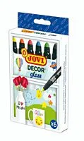 Set 6 markere cerate pentru sticla Jovi, 6 culori, Multicolor
