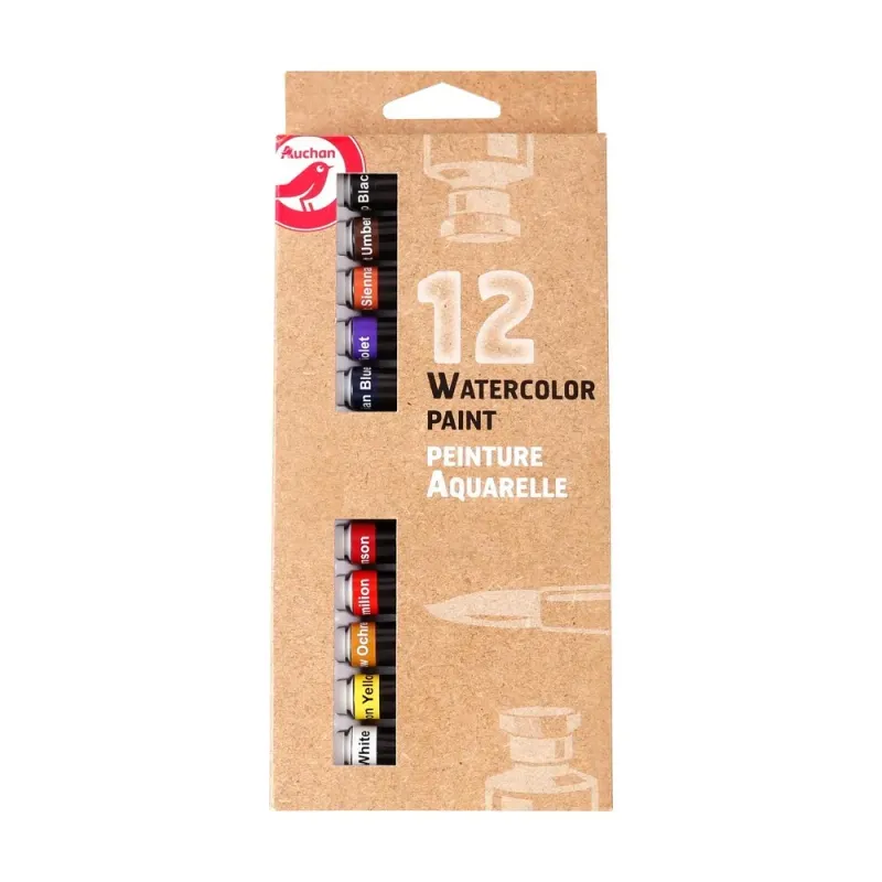 Set 12 acuarele Auchan tub, 6ml