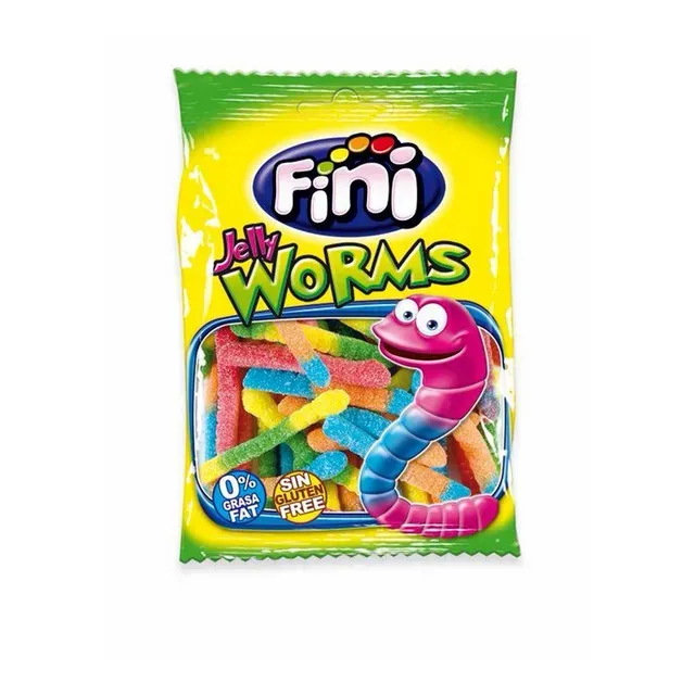Jeleuri viermi acrisori Fini Jelly Worms, 80 g
