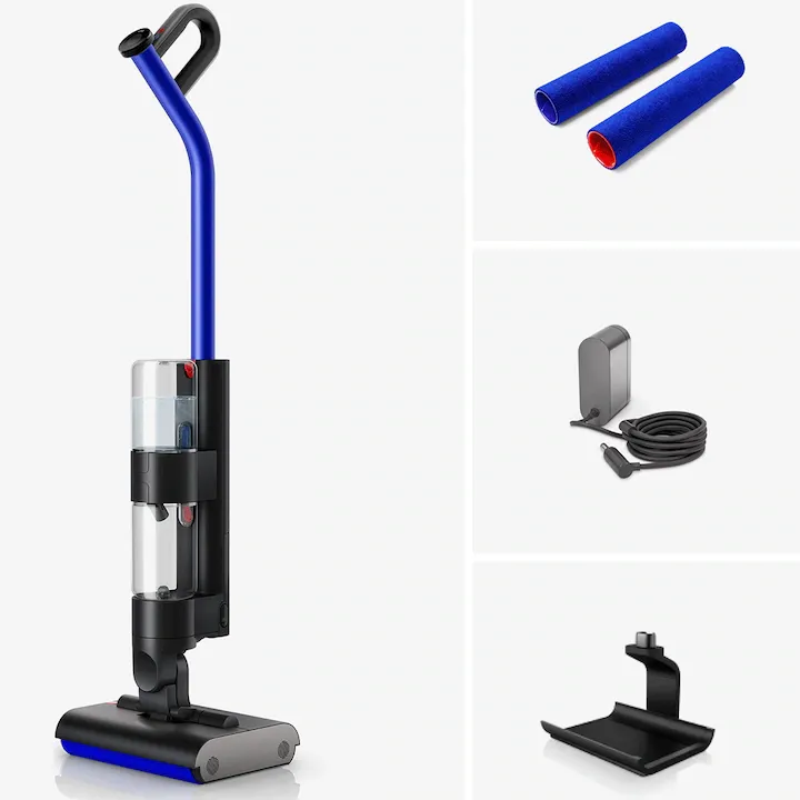 Aspirator vertical fara fir cu spalare Dyson WashG1™, autonomie pana la 35 de minute, rezervor apa curata 1l, rezervor apa murdara 0.8l, 3 niveluri de hidratare, functie de autocuratare in doar 140 de secunde