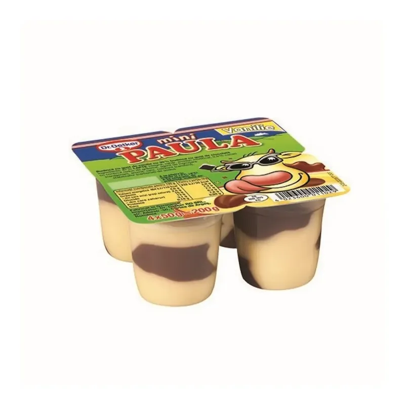 Budinca cu gust de vanilie mini Paula, 4 x 50 g