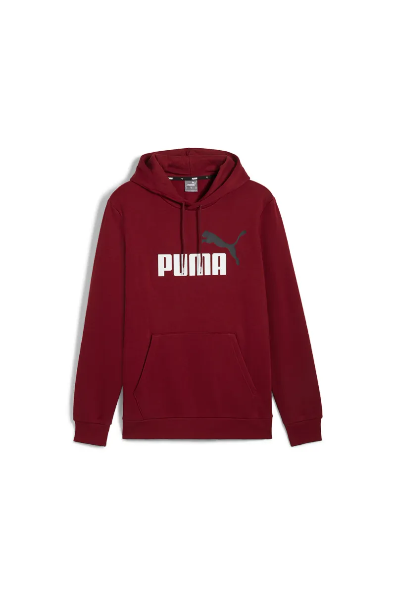 Puma, Hanorac cu buzunar kangaroo Essentials+, Rosu/Alb