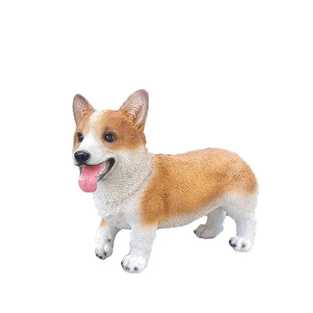 Decoratiune caine Corgi Garden Star, din polirasina, L29.5 cm