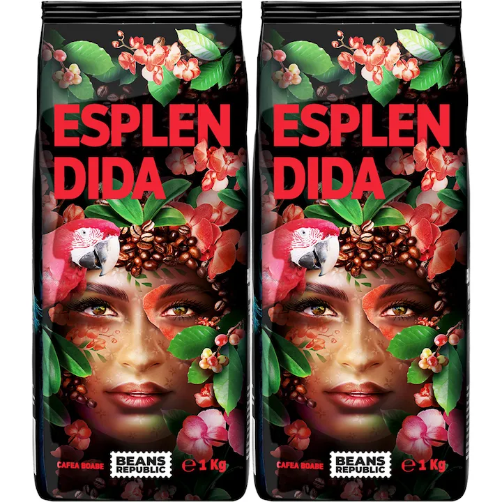 Pachet 2x Cafea Boabe, ESPLENDIDA 100% Arabica, BEANS REPUBLIC, 2kg