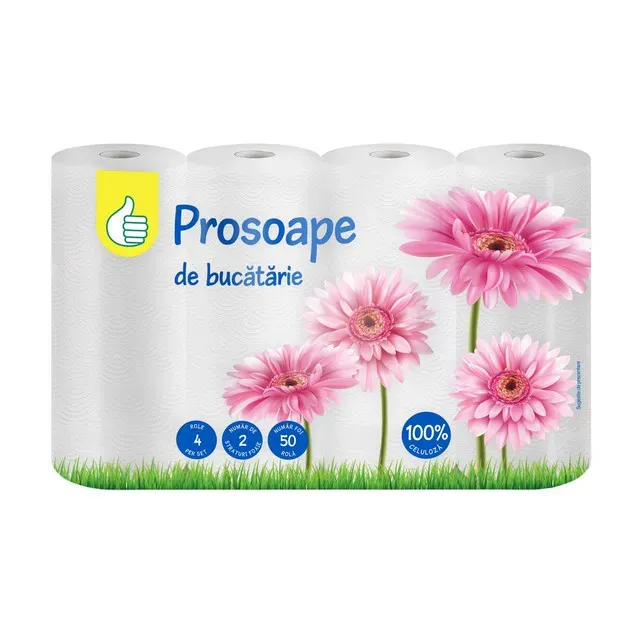 Prosoape de bucatarie Pouce, 4 role, 2 straturi