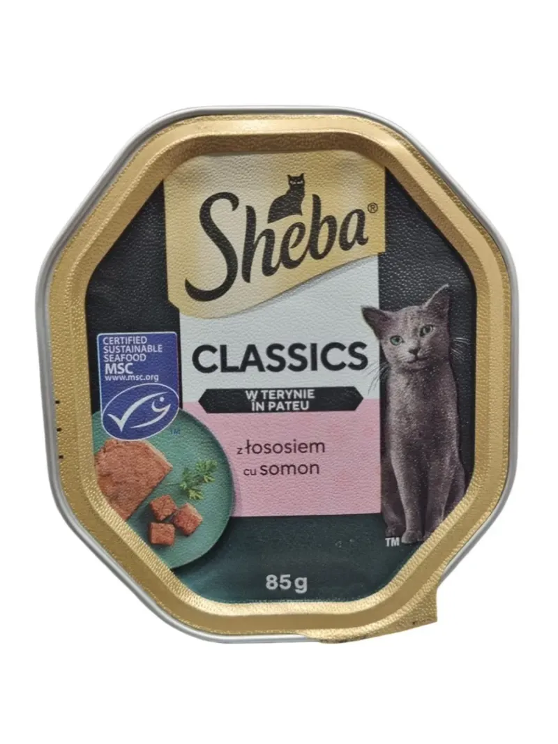 Hrana umeda pentru pisici Sheba Classics, somon, 85 g