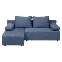Coltar living extensibil pe stanga / dreapta Rino, cu lada, albastru, 205 x 140 x 65 cm, 2C