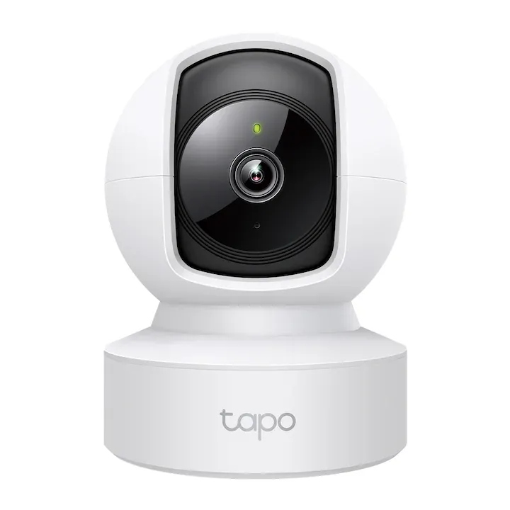 Camera de supraveghere Smart TP-Link Tapo C212 cu Pan/Tilt 360 grade, Rezolutie Filmare 3MP Ultra HD, Utilizare Baby Monitor, Wireless, Night Vision, Detectarea miscarilor, Two-Way Audio, Alarma sonora si luminoasa, Control Vocal, Alb