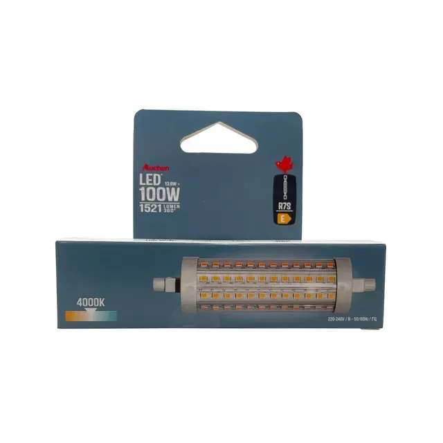 Bec LED Auchan, R7S, 13.8 / 100 W, lumina rece, 11.8 cm