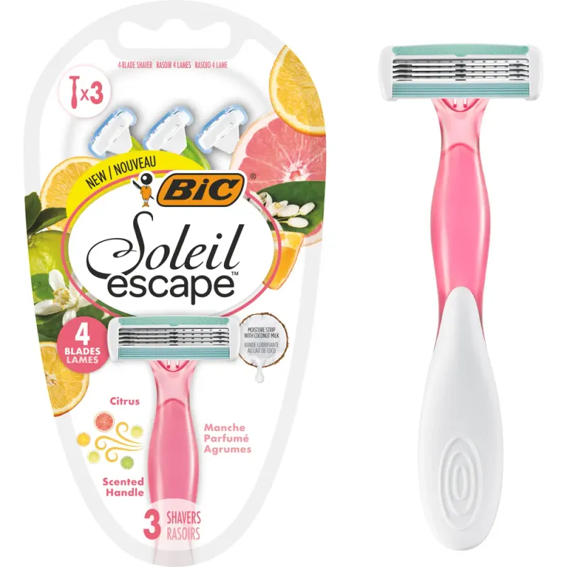 Aparat de ras dispozabil BIC Soleil Escape, 4 lame, 3 bucati