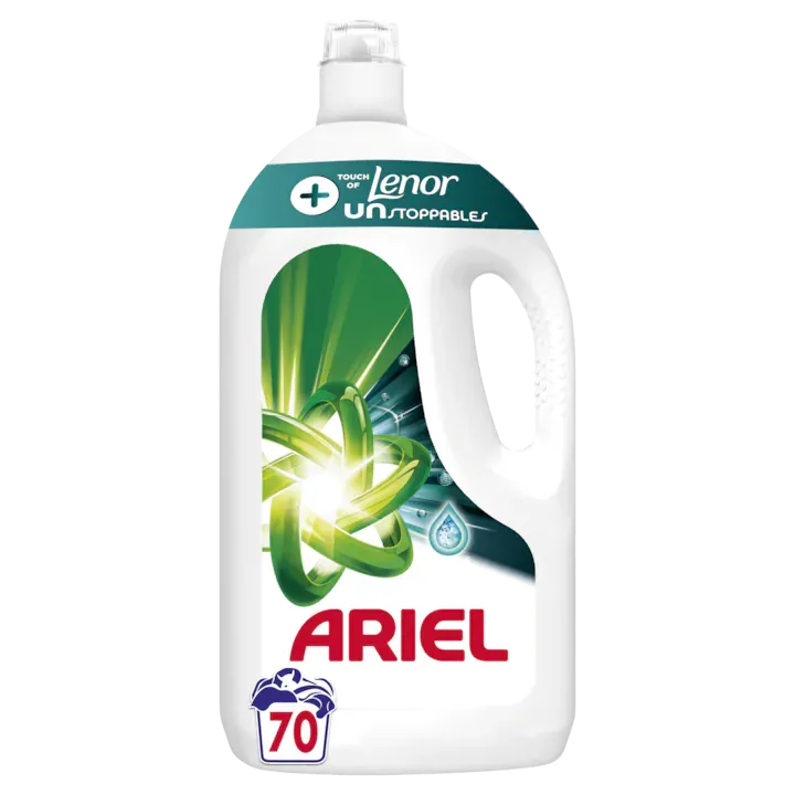 Detergent de rufe lichid Ariel +Touch of Lenor Unstoppable, 70 spalari, 3.5L