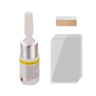Set GREATON Solutie Reparat Fisuri Parbriz, Kit Cu Adeziv Lichid Pentru Crapaturi Sau Ciobituri, Uscare Rapida, 5 Folii Incluse