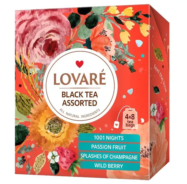 Colectie de ceai negru asortat Lovare Black Tea Assorted, 32 pliculete