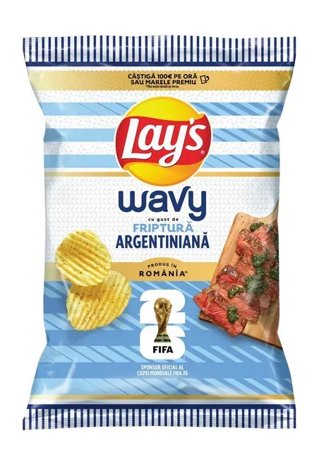 Chipsuri cu gust de friptura de vita la gratar Lay's, 105 g