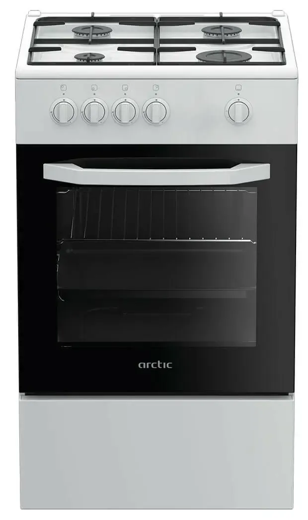 Aragaz pe gaz Arctic AGM5500F, 4 arzatoare, Gaz, Safety Plus, arzatoare cu eficienta ridicata, 50 cm, Alb