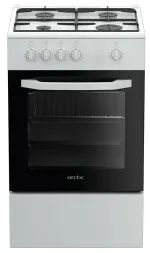 Aragaz pe gaz Arctic AGM5500F, 4 arzatoare, Gaz, Safety Plus, arzatoare cu eficienta ridicata, 50 cm, Alb